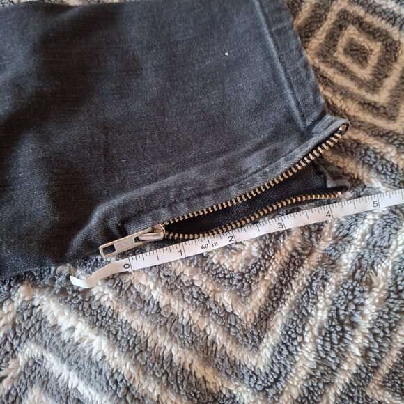 Sandro Paris Black Skinny Jeans with Ankle Zip, Distressed, Size 38 (US 6), 27 - Picture 2 of 10